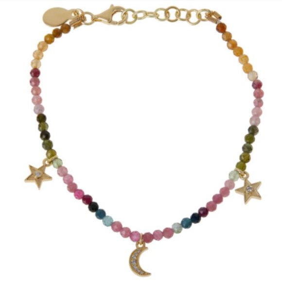NIB Multicolored Tourmaline Faceted Bead bracelet - Picture 1 of 2